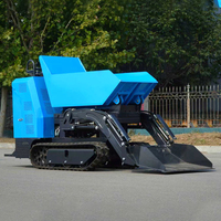 Mini-chargeur sur chenilles pour petite exploitation agricole, transporteur, grimpeur, hydraulique, moteur diesel/essence, benne basculante, mini-dumper sur chenilles