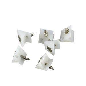 Conector de Plástico Blanco Pequeño para Esquinas, Soporte de Estante, Tornillo de Fijación para Muebles - Product Image 1