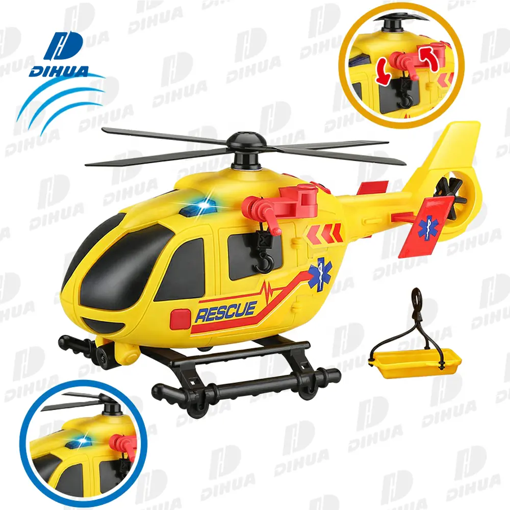 Baby Bump and Go Helicopter Toy City Service Rescue Vehicle Freewheel Helicopter with Try Me Function Toy Helicopter for Sale