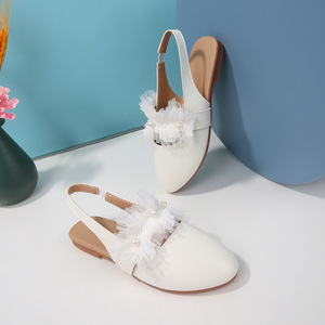 Sandalias Blancas de Playa de Moda para Niñas, de Piel Sintética con Punta en Pico, para Verano, Venta al Por Mayor - Product Image 2