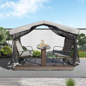 4-Seat Outdoor <strong>Garden</strong> Patio Metal <strong>Swing</strong> Chair Rocking <strong>Benches</strong> With Canopy - Product Image 1