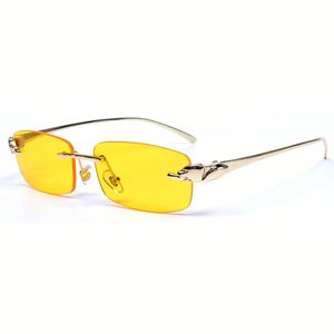 Gafas de Sol Rectangulares Sin Montura UV400 Vintage de Lujo para Hombre y Mujer, Novedades 2025 con Logotipo Personalizado, Gafas de Sol con Marco Metálico Pequeño para Hombre y Mujer - Product Image 6