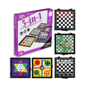 5 1 mini từ Hội Đồng Quản trị Trò chơi bộ sưu tập xách tay nhựa thủy tinh du lịch Kích thước cờ vua cờ Trung Quốc cờ rắn thang trò chơi - Product Image 2