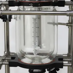 Reactor de vidrio doble para mezclar con camisa a prueba de explosiones, a buen precio, con condensador, enfriador, escala industrial