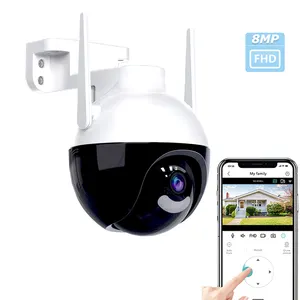 سوبر HD 8MP كامل اللون للرؤية الليلية في الهواء الطلق Ip Wifi Cctv PTZ 4K كاميرا لا سلكية