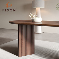 Table à manger ovale en chêne massif noir, style minimaliste nordique, scandinave, moderne français, 6 places
