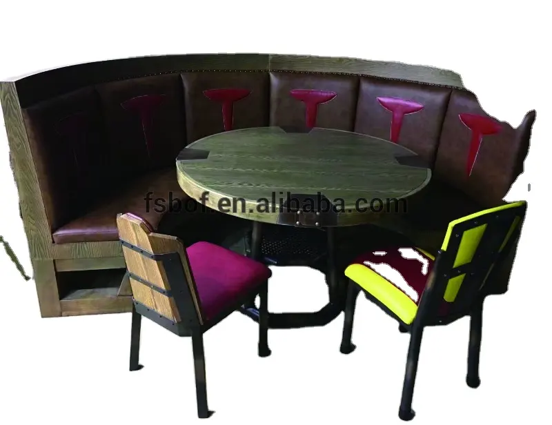 Neue antike U form holz restaurant stände café möbel arc sitzbank sofas R1750