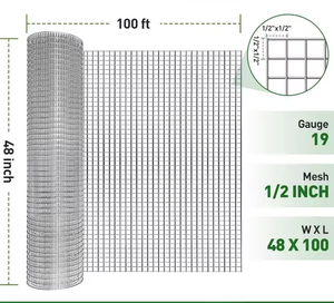 Sıcak Daldırma Galvanizli Demir Tel Kaynaklı Hasır 1/2 İnç 48 İnç X 100 Feet Sağlam Dayanıklı Gümüş Renkli Tel Örgü Tavuk Kafesleri - Product Image 2