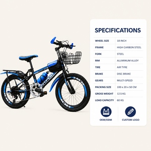 Vélo de montagne pour enfants de 18 <span class=keywords><strong>pouces</strong></span>, garçons et filles, cadre en acier à haute teneur en carbone, roues en alliage d'aluminium à vitesse unique, VTT - Product Image 6