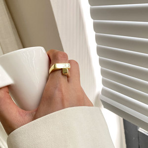 Nhẫn Có Thể Điều Chỉnh Chữ Thập Hình Học Bằng Bạc Sterling 100% 925 Sang Trọng Cho Nữ Trang Sức Tiệc Cưới - Product Image 3