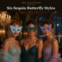 Masque brillant EVA pour fête à thème Venise, déguisement papillon animal, Halloween