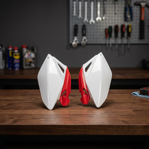Per Honda CRF 250R 2006-2009 da Dirt Bike parti bianco-rosso CNC pannelli laterali in plastica ABS e PC materiali di tipo leggero Air Shipping - Product Image 3