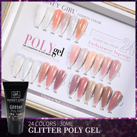 HONEY GIRL Gel acrylique professionnel pour extension d'ongles, couleur pailletée, polygel, séchage rapide, à retirer par trempage