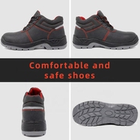 Bottes de travail en cuir véritable pour hommes, chaussures de sécurité anti-écrasement, chaussures industrielles pour chantier de construction