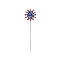 Support de fleurs décoratif Art Déco en fer forgé Rouge Blanc Bleu pour cour, balcon extérieur, jardin, décoration paysagère, à enfouir dans le sol