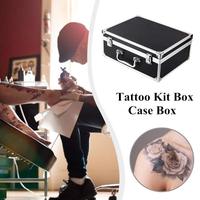 Étui de transport pour maquillage de tatouage, double serrure à clé, aluminium, avec éponge