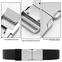 Ceinture élastique tactique décontractée en alliage de 3,5 cm avec boucle, extensible, à dégagement rapide, pour uniforme de travail et entraînement, coupe facile