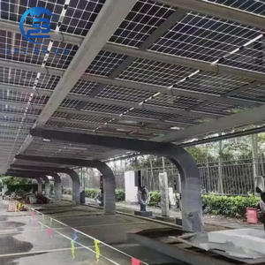 Structure de carport solaire résidentielle galvanisée à chaud, imperméable, montage photovoltaïque pour abri de voiture, résistant à la corrosion, abri de stationnement - Product Image 3