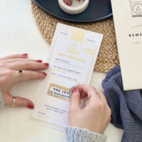 Impression personnalisée Cadeau Événement Révélation Feuille d'or Étiquette à gratter Carte d'or Billet avec enveloppe brune Ensemble