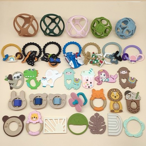 Food Grade Silicone Christmas <b>Ring</b> Baby Teether BPA Free Hand Grip Toddler <b>Kids</b> Teething Chew Toy Infant Soothing Gift - Product Image 1