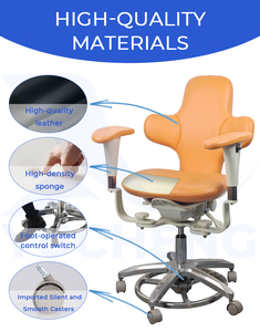 Chaise en cuir microfibre pour microscope <span class=keywords><strong>dentaire</strong></span>, dossier extra large confortable avec double accoudoir pour utilisateur de microscope - Product Image 5