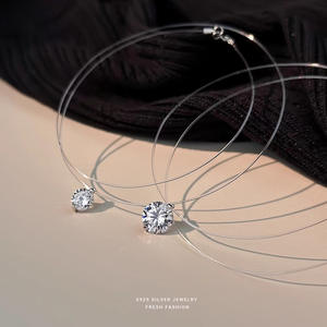 Haute qualité 925 argent Sterling D VVS1 coupe ronde Moissanite mode pendentif collier pour femmes bijoux fins - Product Image 3