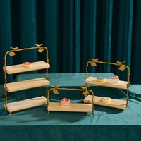 Support de présentation pour table de desserts de mariage, accessoires décoratifs, support à gâteaux, plateau en bois pour pâtisseries de thé de l'après-midi, plateau de service pour buffet froid