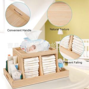 Caja de almacenamiento de madera para sala de estar y dormitorio, organizador de pañuelos sencillo, estante de madera para bebés y biberones. - Product Image 3