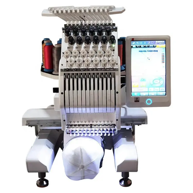 Cheap 9/12/15 color Mini Single Head Computerized Embroidery Machine for Hat T shirt logo label Embroidery Machine
