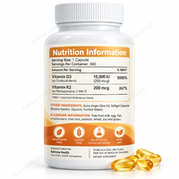 Capsule de vitamine D3 K2 en gélule molle, 10000 UI, pour soutenir la santé immunitaire, avec calcium et magnésium, OEM