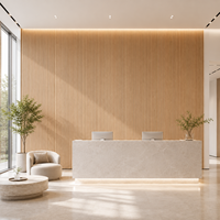 Panneau mural rainuré en WPC pour intérieur commercial, revêtement décoratif en lattes pour la décoration des murs des hôtels, des restaurants et des bureaux