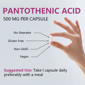 Capsules d'acide pantothénique à marque privée OEM avec supplément de calcium pour la santé des os et la fonction énergétique - Product Image 2