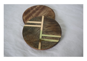 Sous-verres de luxe de haute qualité à prix d'usine, en bois et résine, réutilisables, faits à la main, au design tendance pour la décoration de table - Product Image 2