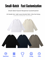 T-shirt personnalisé en coton 230G à col rond et manches longues, unisexe, coupe oversize, uni, décontracté, streetwear, pour hommes et femmes, fournisseur en gros