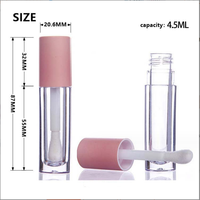 Kit de rouge à lèvres DIY avec tube de couleur de lèvre transparent de 4.5ml grande tête de brosse anti-cernes tuyau liquide emballé pour plus de commodité