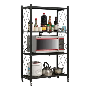 Étagère de cuisine mobile à 5 niveaux, pliable, en fer, avec roulettes, 2022 - Product Image 4