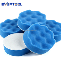 EVERTOOL Tampon de polissage en mousse ondulée 3'' pour lustrage et ponçage, éponge de polissage pour detailing automobile, tampon de polissage gaufré pour une correction plus rapide