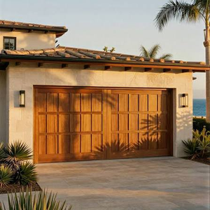 <span class=keywords><strong>Porte</strong></span> de <span class=keywords><strong>garage</strong></span> sectionnelle résidentielle rustique en <span class=keywords><strong>bois</strong></span> et aluminium sur mesure avec ouverture <span class=keywords><strong>motorisée</strong></span> par le haut - Product Image 1