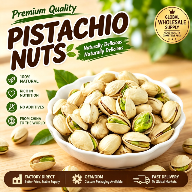 Premium Roasted Pistachio Nuts Bulk Wholesale Natural Pistachios Kernel Supplier Manufacturer for Snack Food