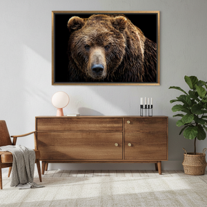 Brown Bear Canvas Wall Art: Printed Animal Print Farmhouse Decor,<b>GOLD</b> <b>FRAMED</b> CANVAS - Product Image 3