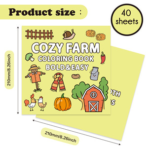 Livre de <span class=keywords><strong>coloriage</strong></span> de dessin animé de ferme confortable personnalisé en usine pour enfants livre de poche de 40 pages avec du matériel en carton de papier d'art - Product Image 3