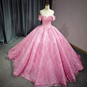 Jancember 6727 Vintage Sweetheart Pink Empire Lace 15 vestidos de quinceañera para niñas - Product Image 2