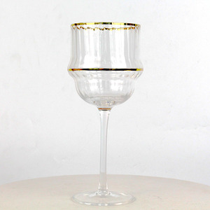 Crystal Glass Red Wine Glass Goblet Ribbed Stemware Glassware Art Deco <b>Vintage</b> <b>Coupe</b> Glasses <b>Champagne</b> Flute - Product Image 3