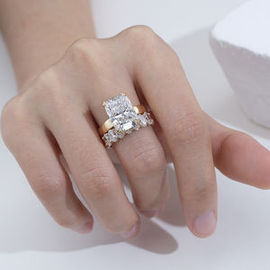 Anillo de Lujo con Diamante Sintético Cultivado en Laboratorio, Corte Cojín, Oro Sólido de 14K, Certificado IGI, para Mujer, Modelo MSR-2051 - Product Image 5