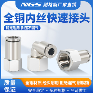Conector Rápido NGS de Cobre con Rosca Interna para Manguera de Gas PCF 4 PLF6 8 10 12 Conector Recto - Product Image 5