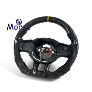 Volant sport en cuir et fibre de carbone inspiré de la course automobile <span class=keywords><strong>Volvo</strong></span>, 390 mm, 4 branches, Rose Madder Black, type D 35 mm, 3 kg, LED - Product Image 4