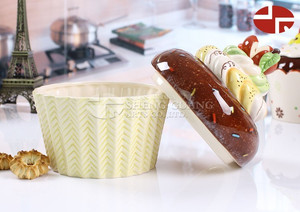 Ventes chaudes de pots en céramique décoratifs comme des cupcakes sur une étagère blanche - Product Image 2