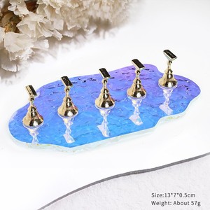 ZHI JIA Aurora - Soporte Magnético Acrílico Iridiscente 3D para Uñas, Diseño Profesional, Forma de Nube con Ondas de Agua, Color Dorado - Product Image 2