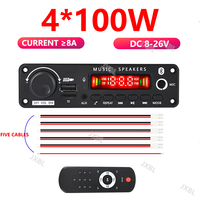 Placa Amplificadora de Plástico DC 8-26V 400W 4*100W con Decodificador MP3 BT5.0, USB/TF/FM/AUX, Compatible con Pantallas de 2-4 Pulgadas, Grabación de Llamadas, Audio para Auto y Hogar