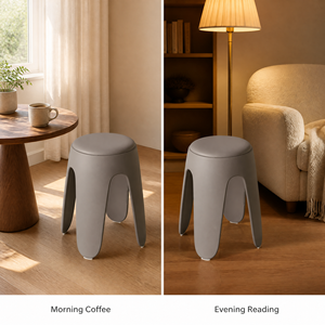 Tabourets modernes hauts avec assise ottoman rembourrée, bancs carrés en plastique épaissi pour adultes et enfants, idéaux pour salon, salle à manger, parc - Product Image 4